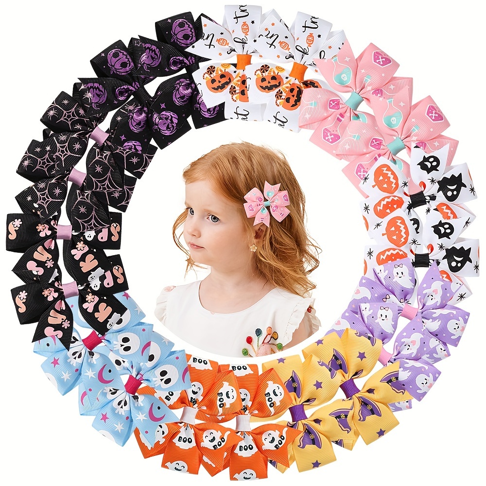 

10- Assorted V-shaped Printed For Children, Halloween Accessories, Fall/ , Polyester Iron , Suitable For Kids 3-14