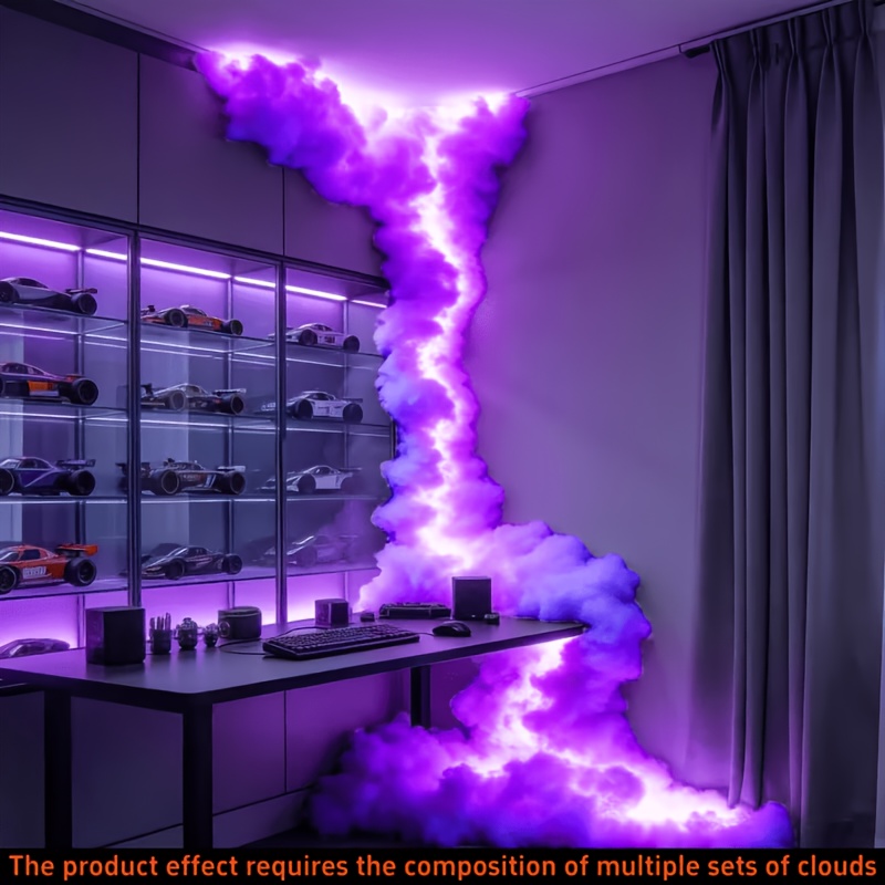 DIY 3D Thunder Cloud LED Light Strip, USB Music Sync RGB