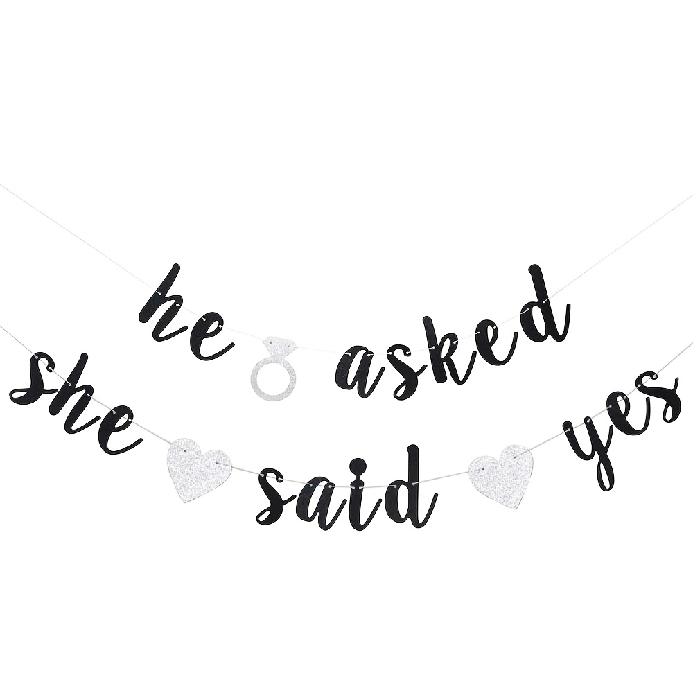 'he Yes' Banner - Wedding, Engagement, Bridal Shower Party Decorations