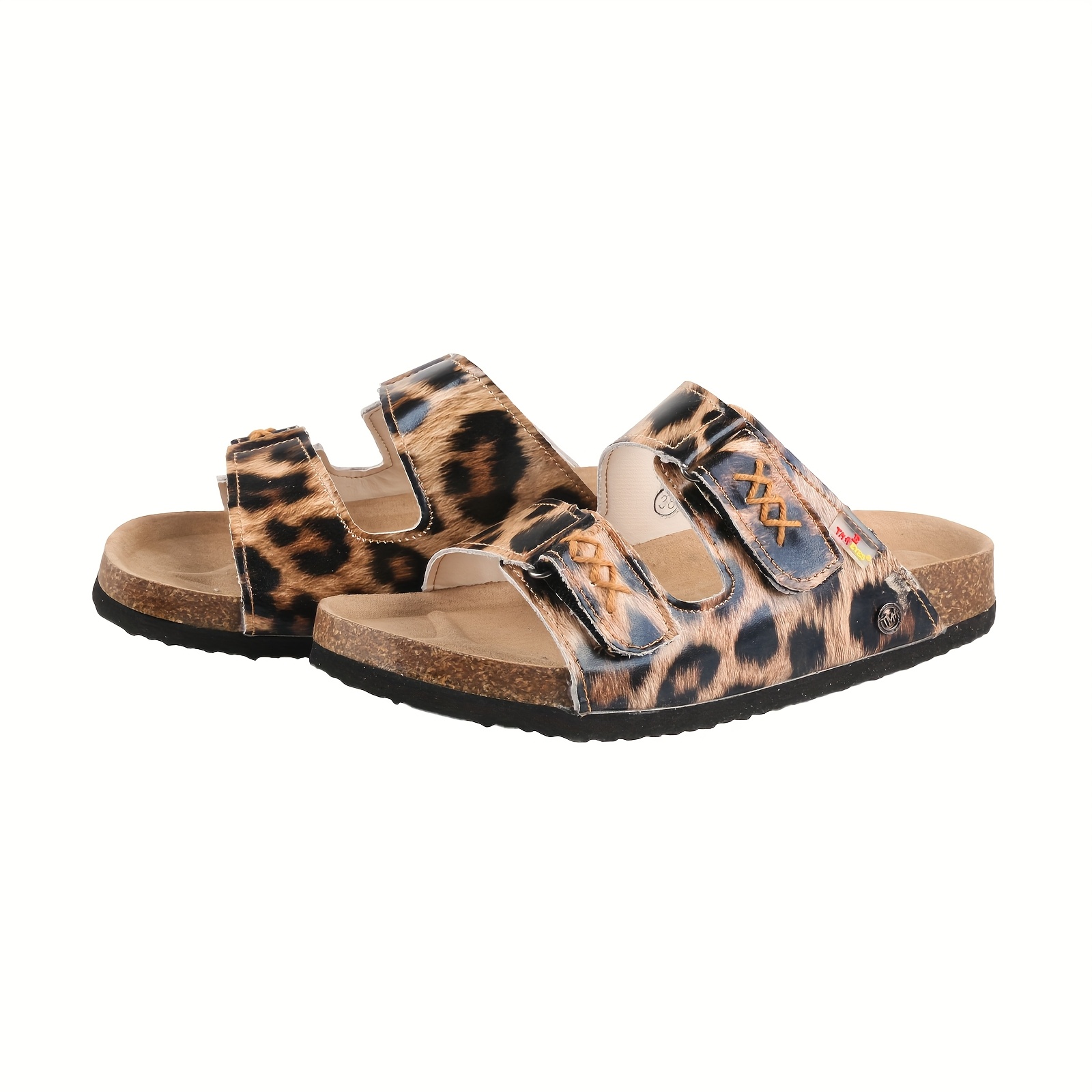 womens leopard print flip flops open toe summer sandals with non   thick platform sole cushioned eva tpr outsole slip on   for women   everyday formal use cute sandals Product details 9