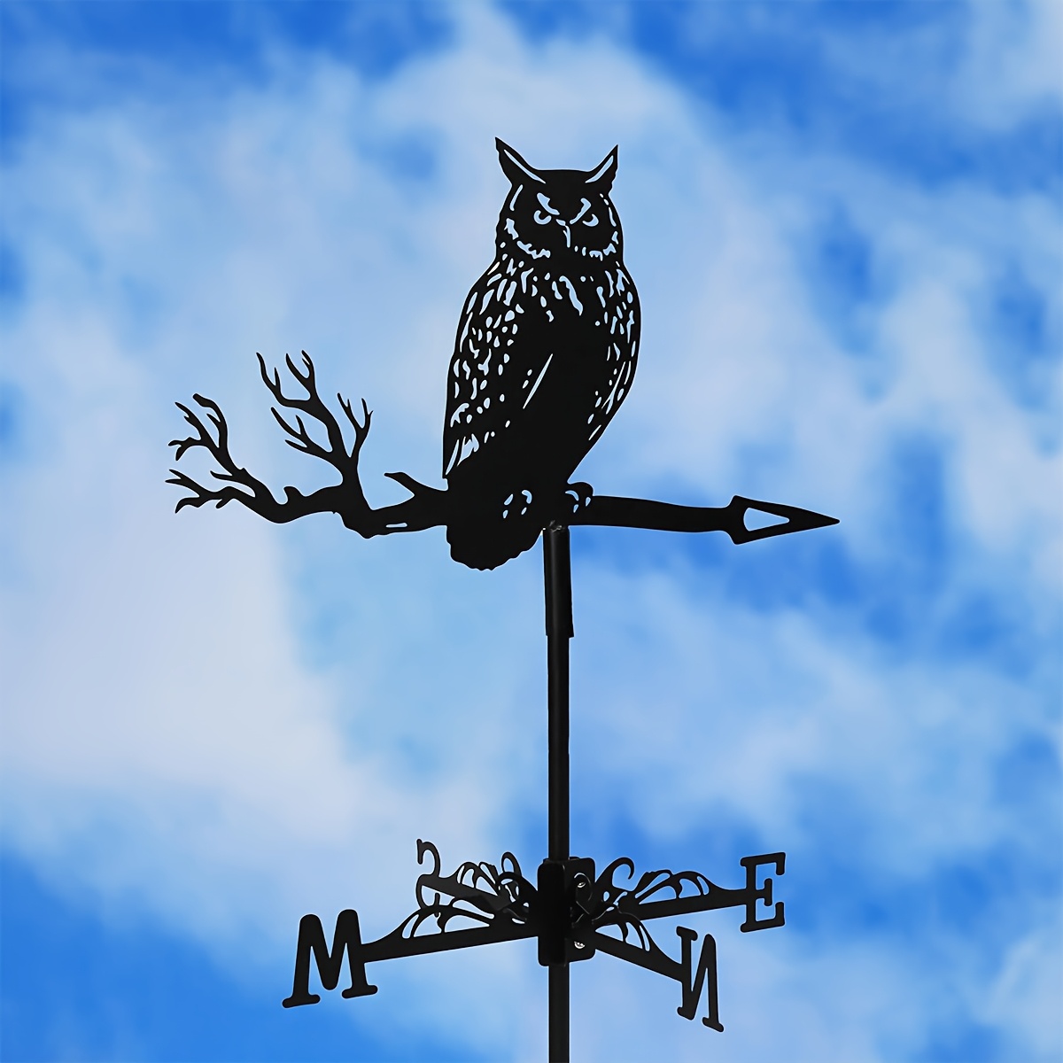 

Owl Statue Metal Wind Vane, Roof Wind Indicator And Garden Decoration Tool