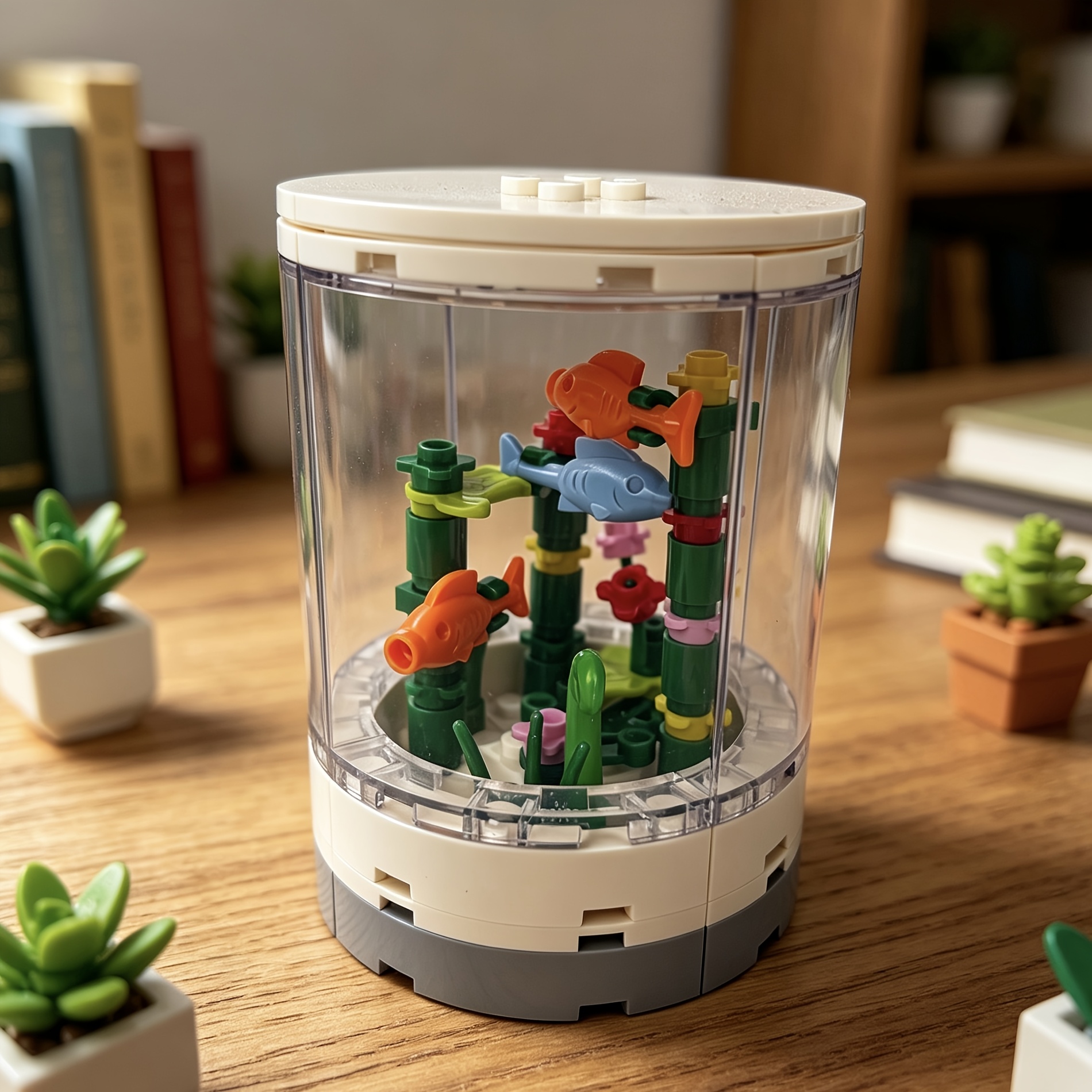 Creative Home DIY Small Particle Building Block Toy Aquarium Scene