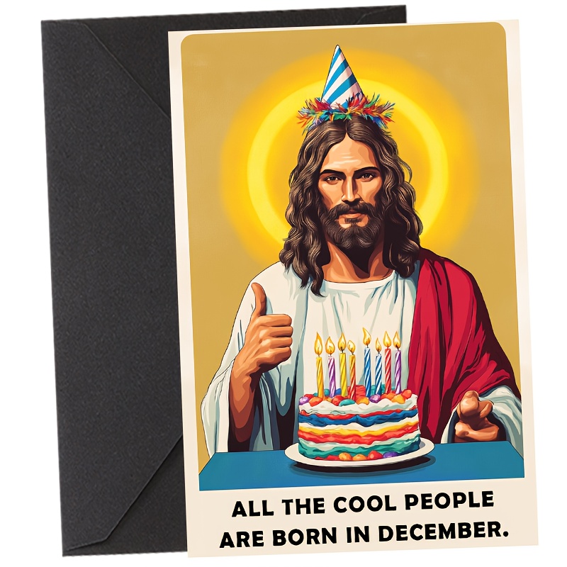 TEMU 1 pieza de tarjeta de felicitación de con sobre, tarjeta de "Todas las geniales en ", tarjeta humorística de Navidad y , artículos de papel para
