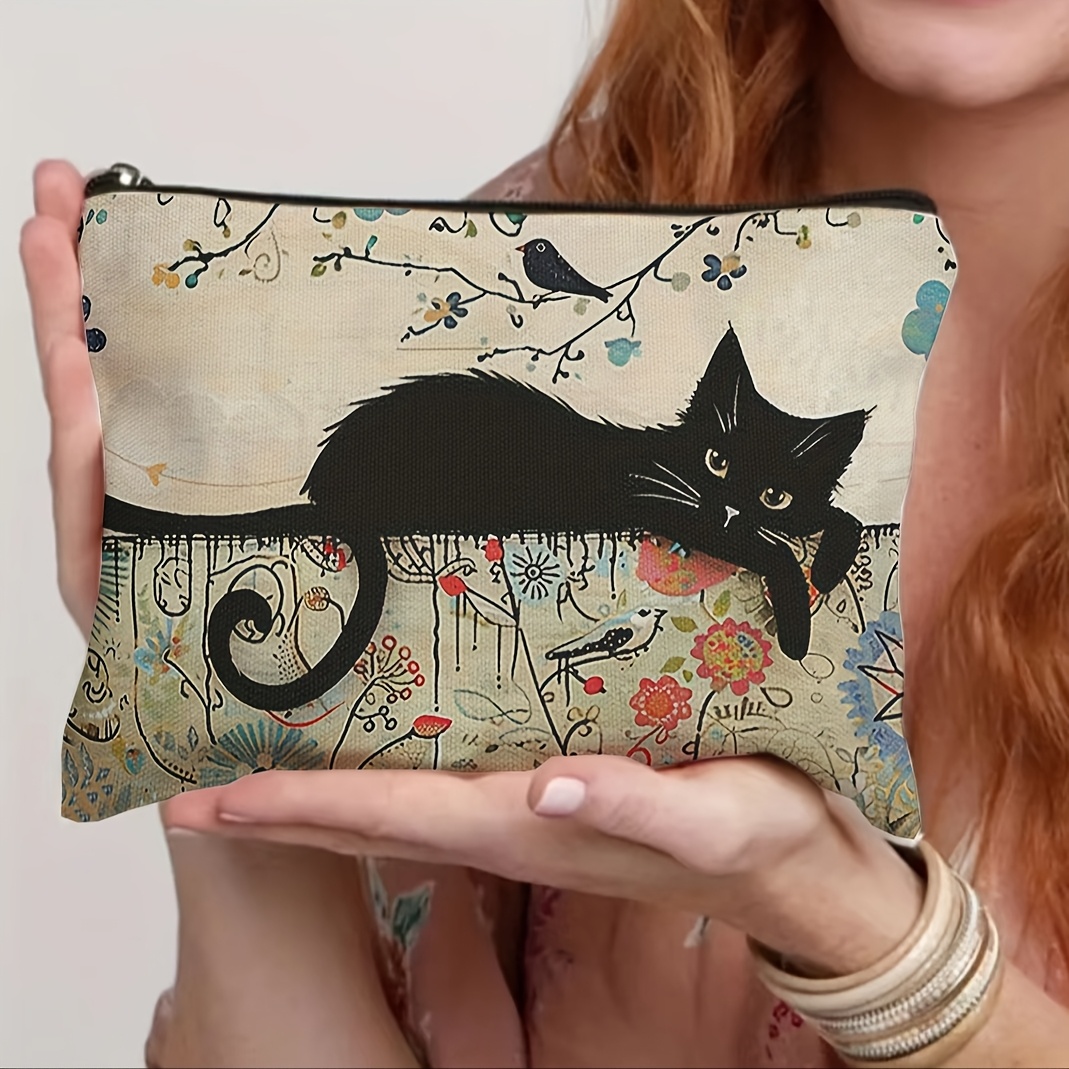 

Canvas Cosmetic Travel Bag, Zipper Pouch, Toiletry Bag, Pencil Case, Organizer Bag, Women's Clutch, Perfect Gift And Teachers.