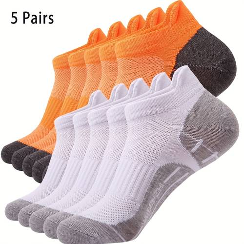 5-Pair Mesh Breathable Quick-Dry Low-Cut Running Socks for Men and Women, for Daily Work, Casual, and Sports, Ankle Socks