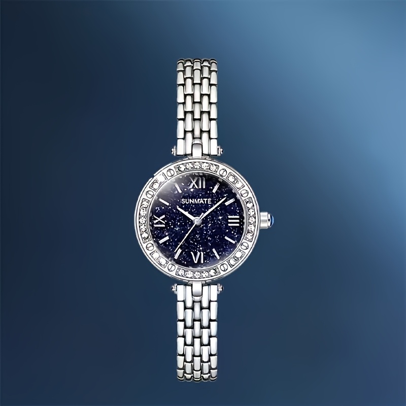 2pcs women's roman starry night quartz watches with magnetic clasp