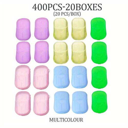 20 boxes portable mini paper soap sheets 100 200 400 count moisturizing hand soap strips with glycerin alcohol free spice scented for types ideal for travel work study