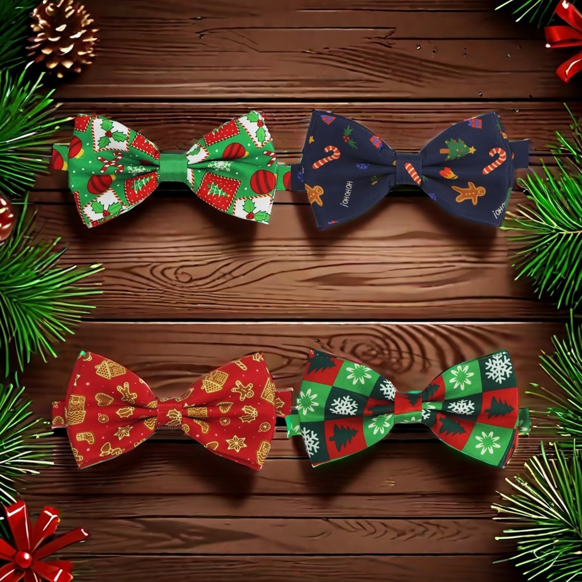 

1pc Unisex Christmas , & Christmas Tree Pattern, For Men, For Or Christmas , Polyester