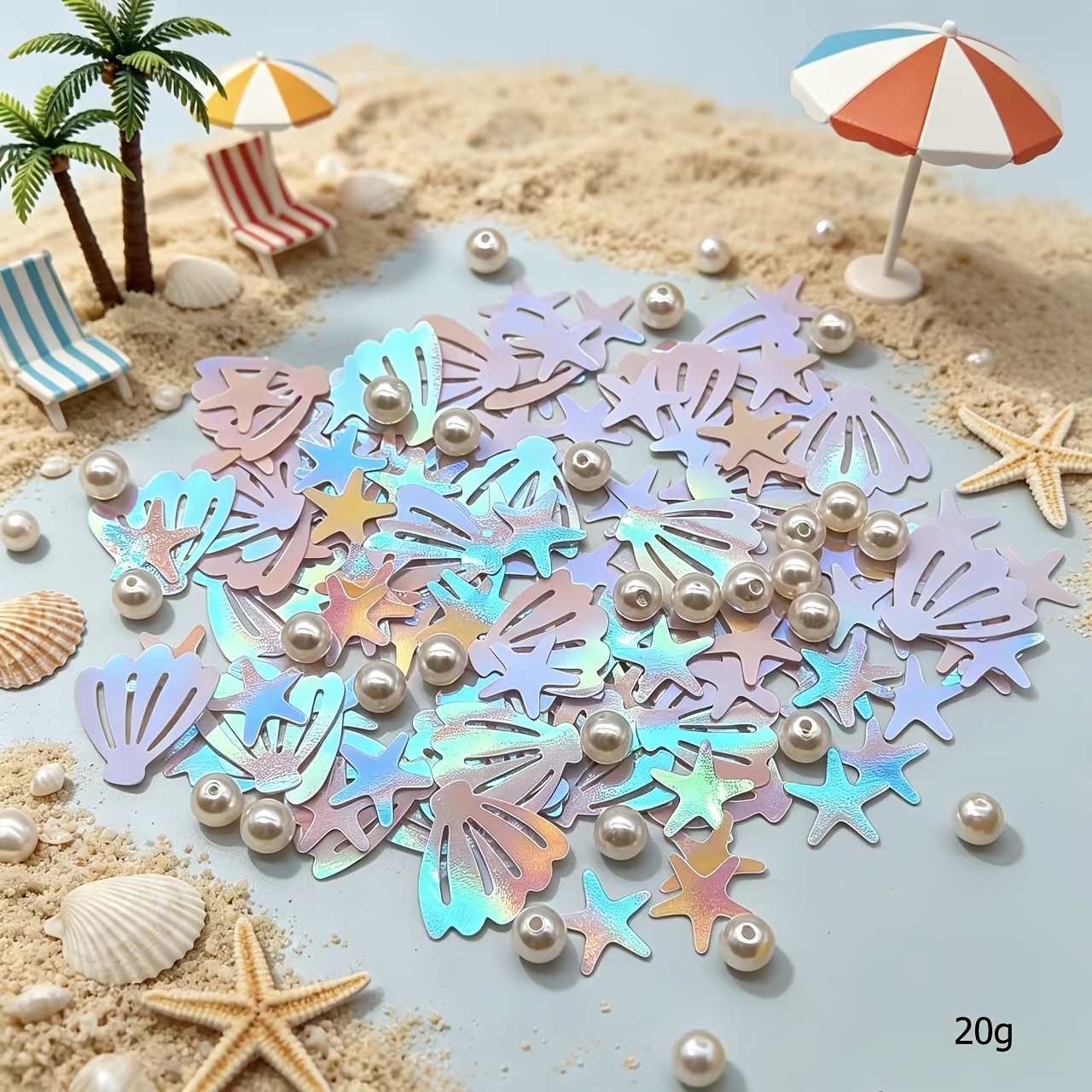 20g Confetti, Seashell Starfish Pearl Decorative Confetti, Perfectly Suitable For Summer Party Table Decorations
