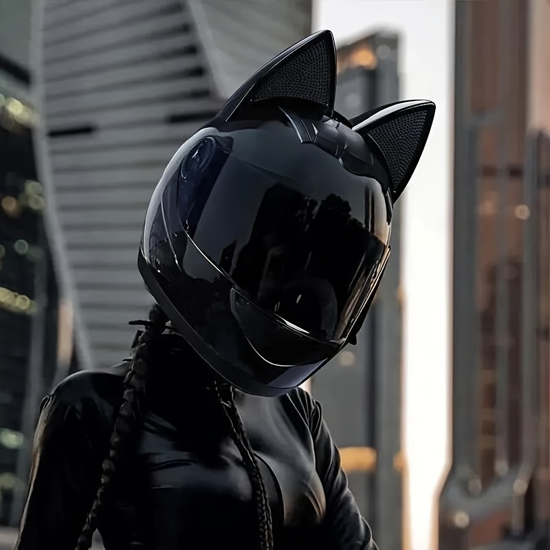 cat ear motorcycle helmet for adults dot full face helmet for men women cool design   use