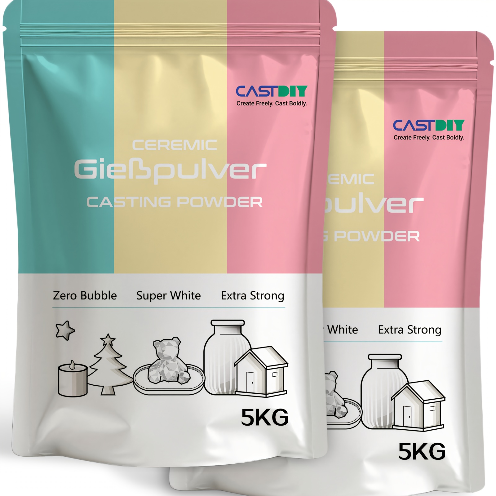 E-shop CASTDIY Gießpulver 1kg, blasenfrei, extra weiß, extrem hart, geruchlos, für Silikonformen, schnelles Entformen in 30 Minuten, geeignet für