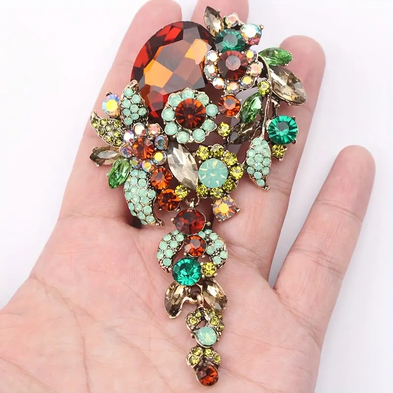 elegant vintage style large brooch multicolor - Temu elegant vintage style large brooch multicolor - Temu