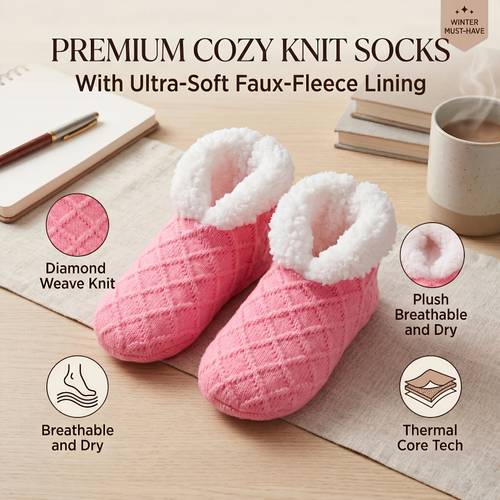 womens warm solid color floor socks non slip plush coral fleece socks no show socks