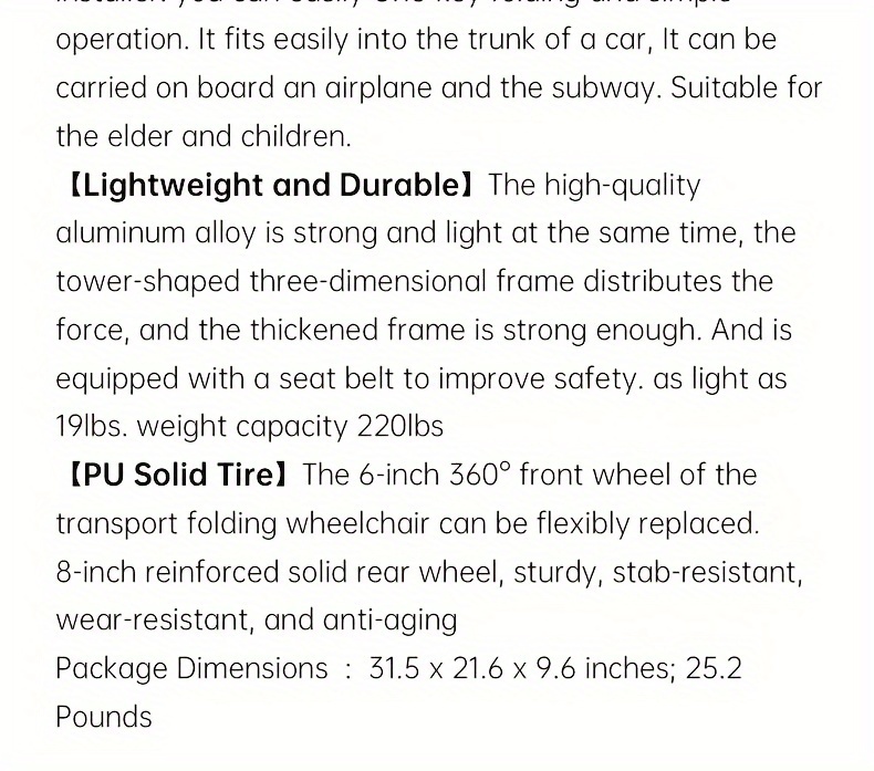 Super Lightweight (Only 8.62KG) Portable Transport Travel Wheelchair | Folding Transit Wheelchairs for Adults and Seniors Support 99.79KG, Lightweight Aluminum Wheelchair for Elderly Blue by MUJOCOOKER