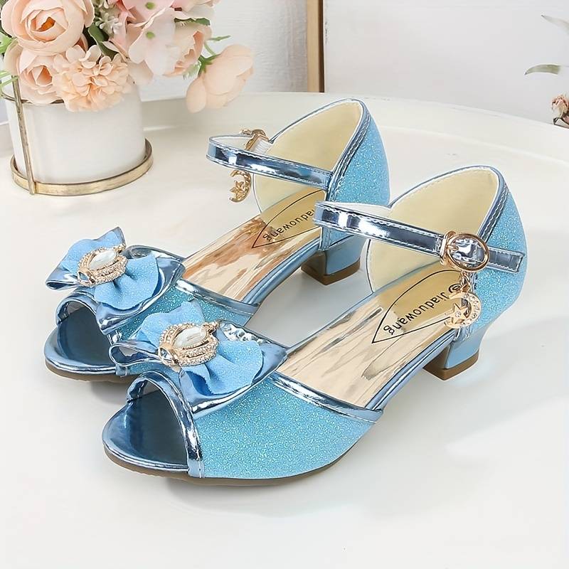 Sandales Fille à Talons Hauts - Style Princesse Avec Nœud - Bout Métallique - Pour Enfants