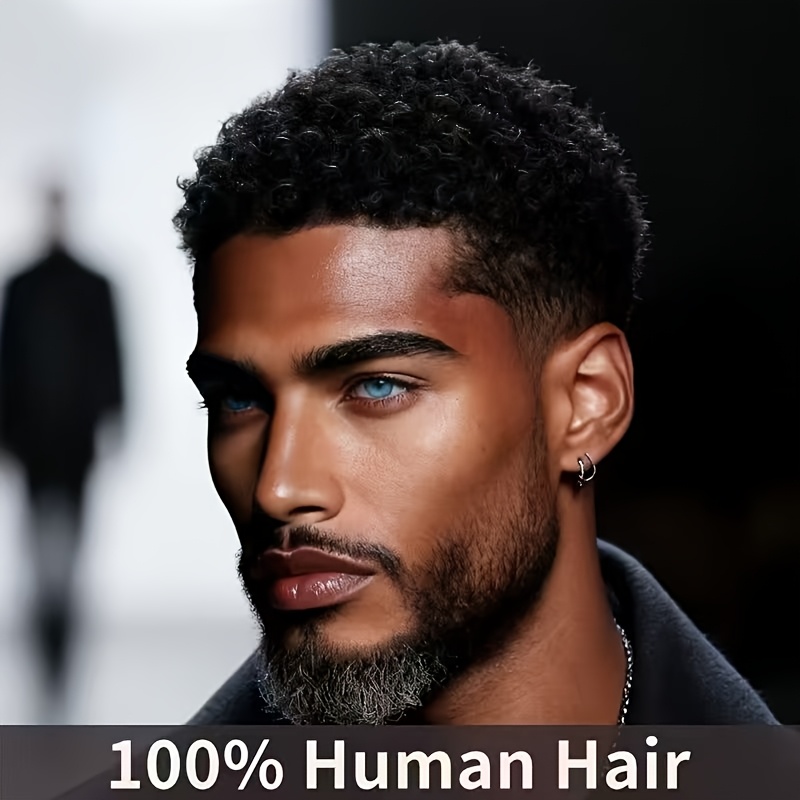 Men's 4 Inch Short Curly Wig For Women - 180% Density Brazilian Human Hair, Glueless , Instant Wear In 3 Seconds, Machine- Everyday & - Suitable For, Versatile Hairpiece, Curls