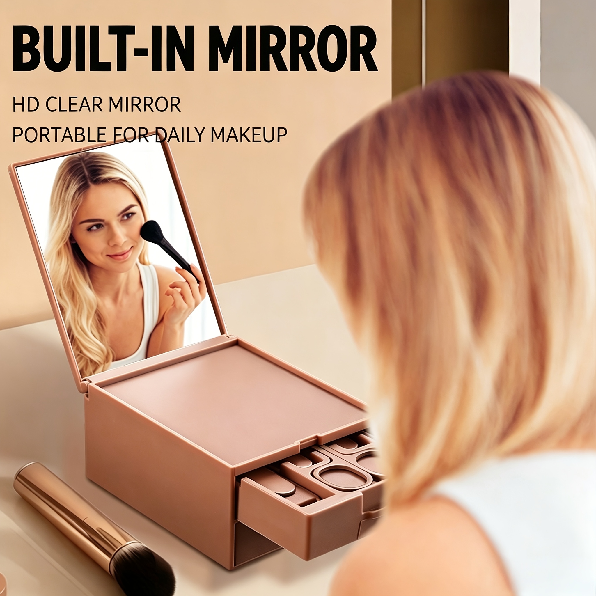 13pcs Upgraded Nail Care Set with Mirror & Double-Layer Storage Box