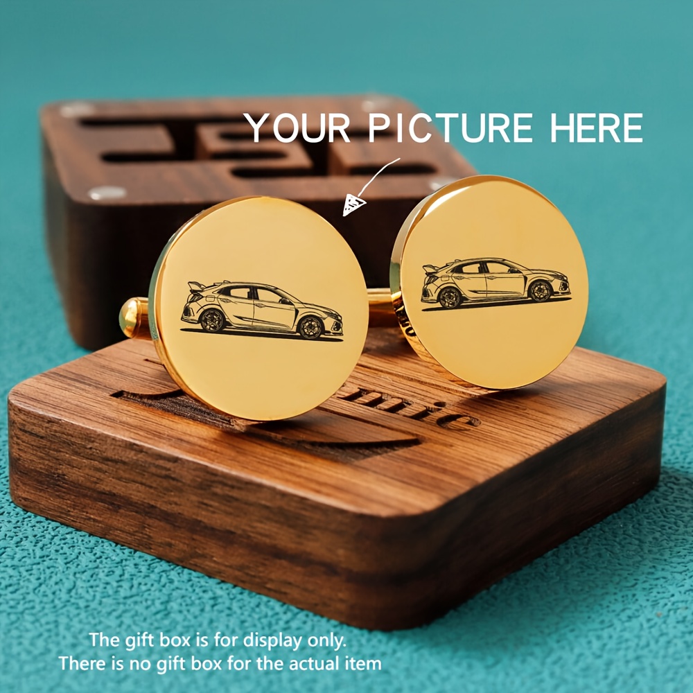 TEMU Custom Engravable Sleeve Button - Personalized Logo/name/text/date - Wedding, Corporate Branding & Christmas/valentine's Day Gift - Pin For