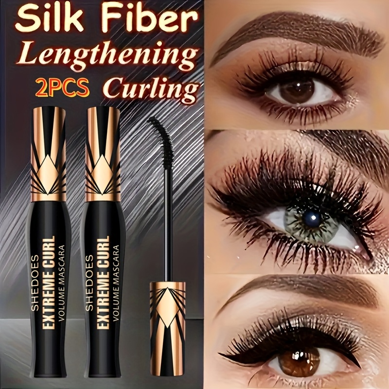 2pcs set   waterproof mascara lengthening and volumizing thick curly   long lasting hold