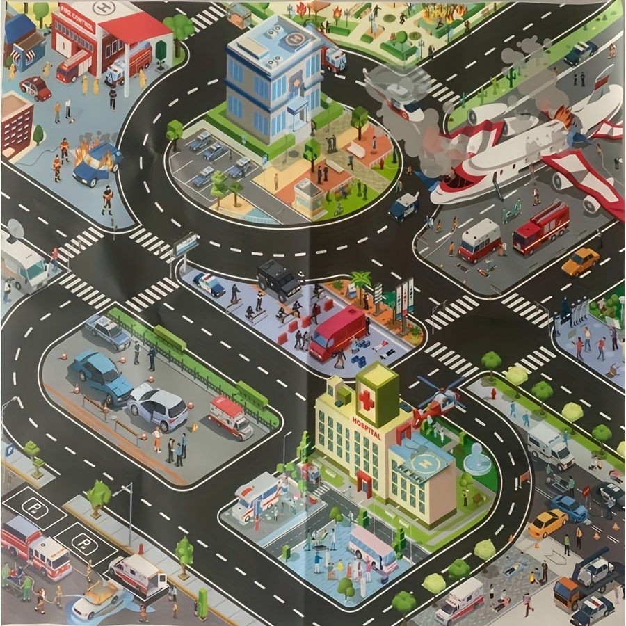 

80x70cm Intercity Traffic Road Map Toy, Children's Toy City, Parking Lot Road Map, Traffic Sign Toy, Holiday And Birthday Gift