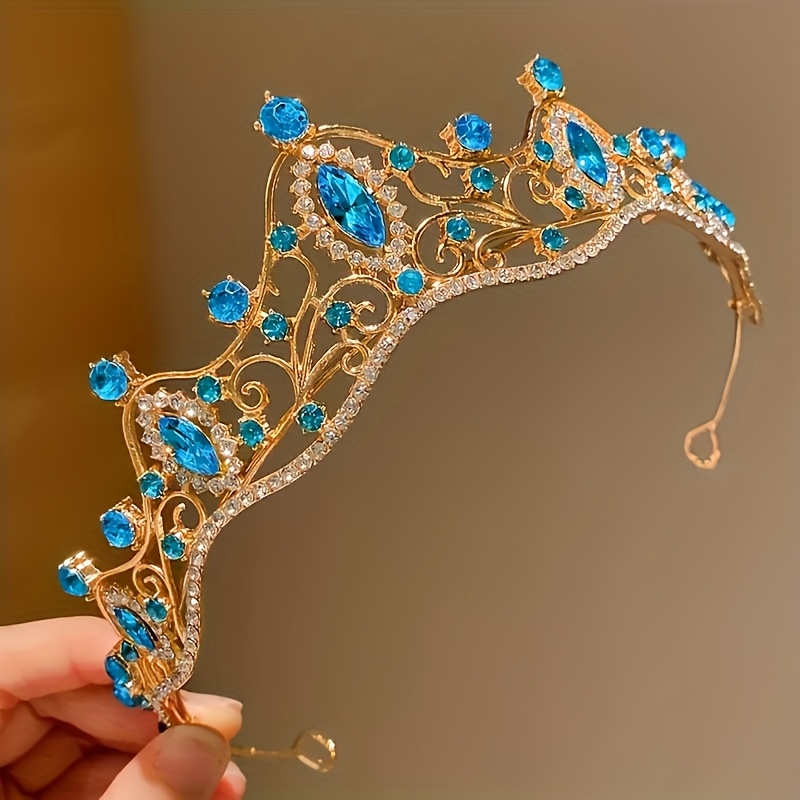 Image of 1pc, Princess Crown Headband - Sparkling Rhinestones, Alloy - For Birthday Parties And Everyday Glamor