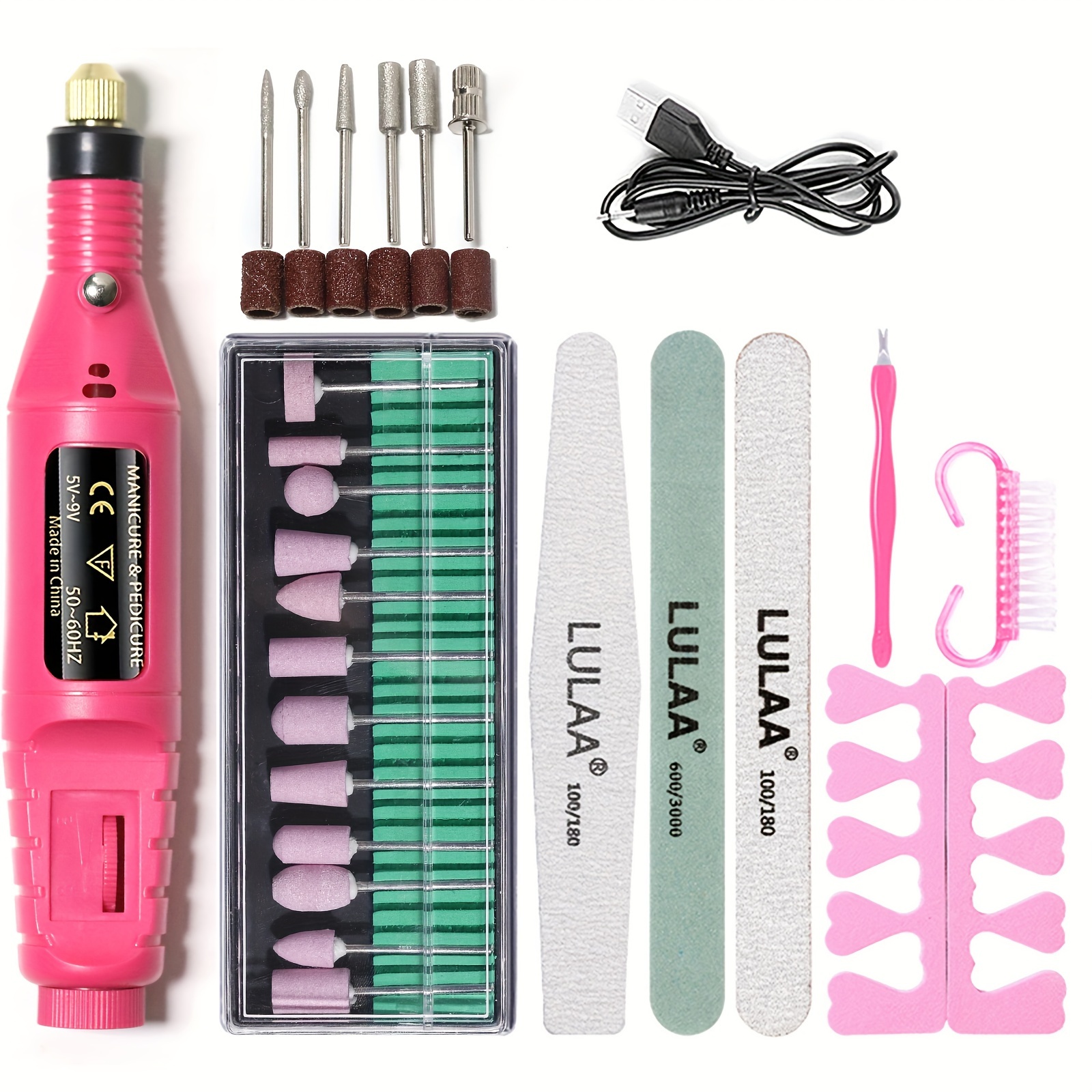 

Professional Electric Nail Drill Set - Usb Powered, Formaldehyde-free Manicure & Pedicure Kit With Grinding Tools For Salon Quality Nail Care