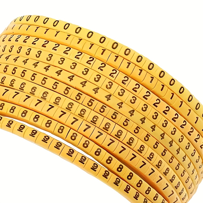 TEMU Autocollants d'identification de câbles, tube numérique 0-9, 10 rouleaux, adaptés aux câbles de diamètre de fil de 3,2 mm à 4 mm, spécifications
