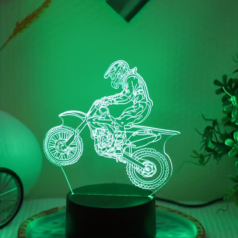 

1pc 3d Creative Motorcycle Night Light, Warm And Soft Light, Anti Glare Led 7 Color Touch Mode, Bedroom And Multi Scene Decoration, Holiday Gifts For Friends
