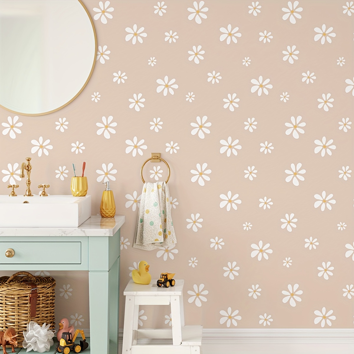 Image of 1 Roll Self-adhesive Removable Wallpaper - Thickened Vinyl Floral Planketted Matching Layers Suitable For Living Room, Bedroom Walls & Furniture - Installation, -free Removal, (15.75*47.24inch)
