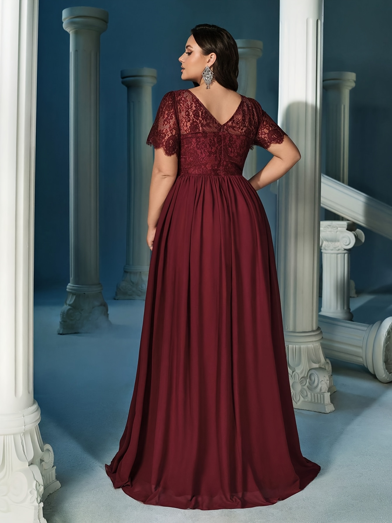 plus size plus size lace high waist floor length - Temu United Arab Emirates