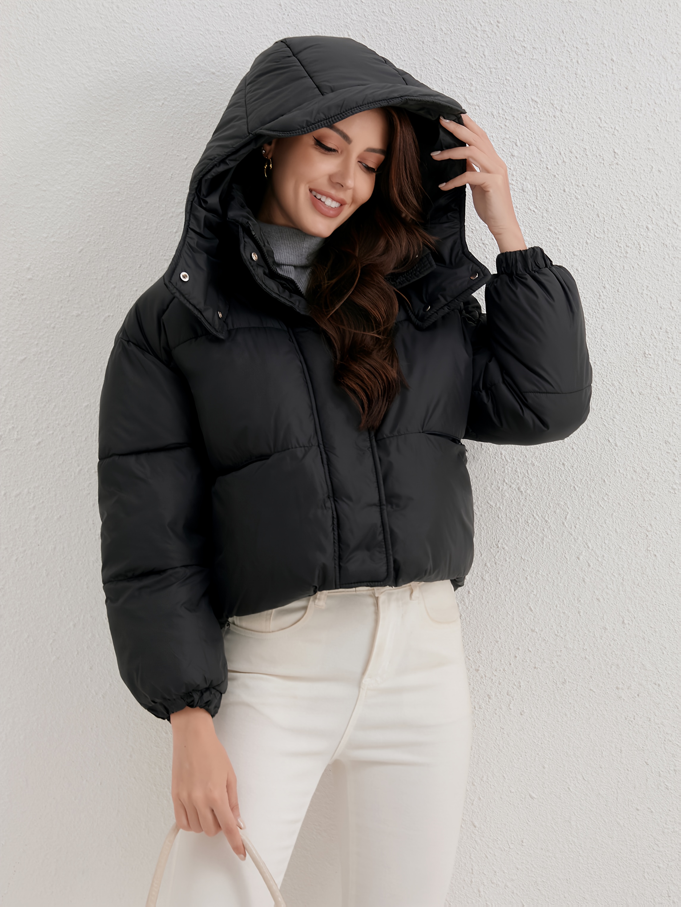 womens lightweight hooded jacket warm winter coat full zip Temu