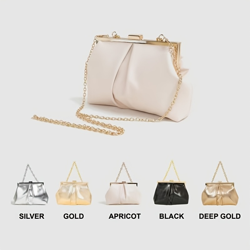 imagen del artículo bolso de   elegante para mujer con cierre de   y correa de cadena desmontable -   bandolera/bolso ideal para fiestas,   y   - cierre de  ,   con soporte de cadena
