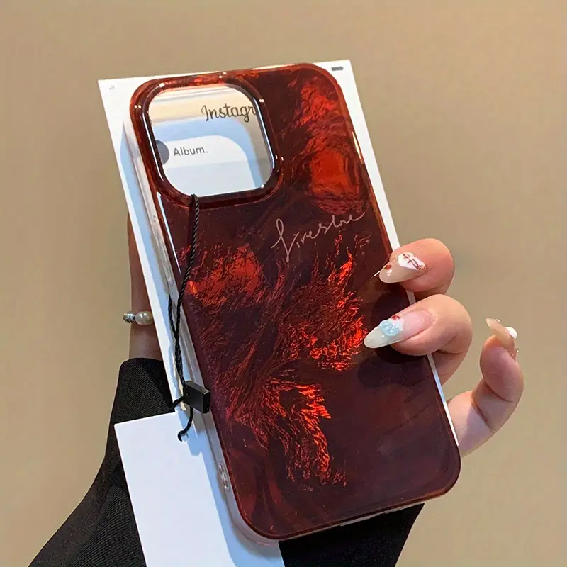 Phone Case - 1 Premium Wine Red Laser Large Hole Swirl Pleated Phone Case, Suitable for Iphone 17/17 Pro/17 Pro Max/16/11/13/* Plus/15 Pro/15 Pro Max/12/14 Pro Max/Xs/Xr/11 Pro Max/12 Pro/12 Pro ... Phone Case - 1 Premium Wine Red Laser Large Hole Swirl Pleated Phone Case, Suitable for Iphone 17/17 Pro/17 Pro Max/16/11/13/* Plus/15 Pro/15 Pro Max/12/14 Pro Max/Xs/Xr/11 Pro Max/12 Pro/12 Pro ...