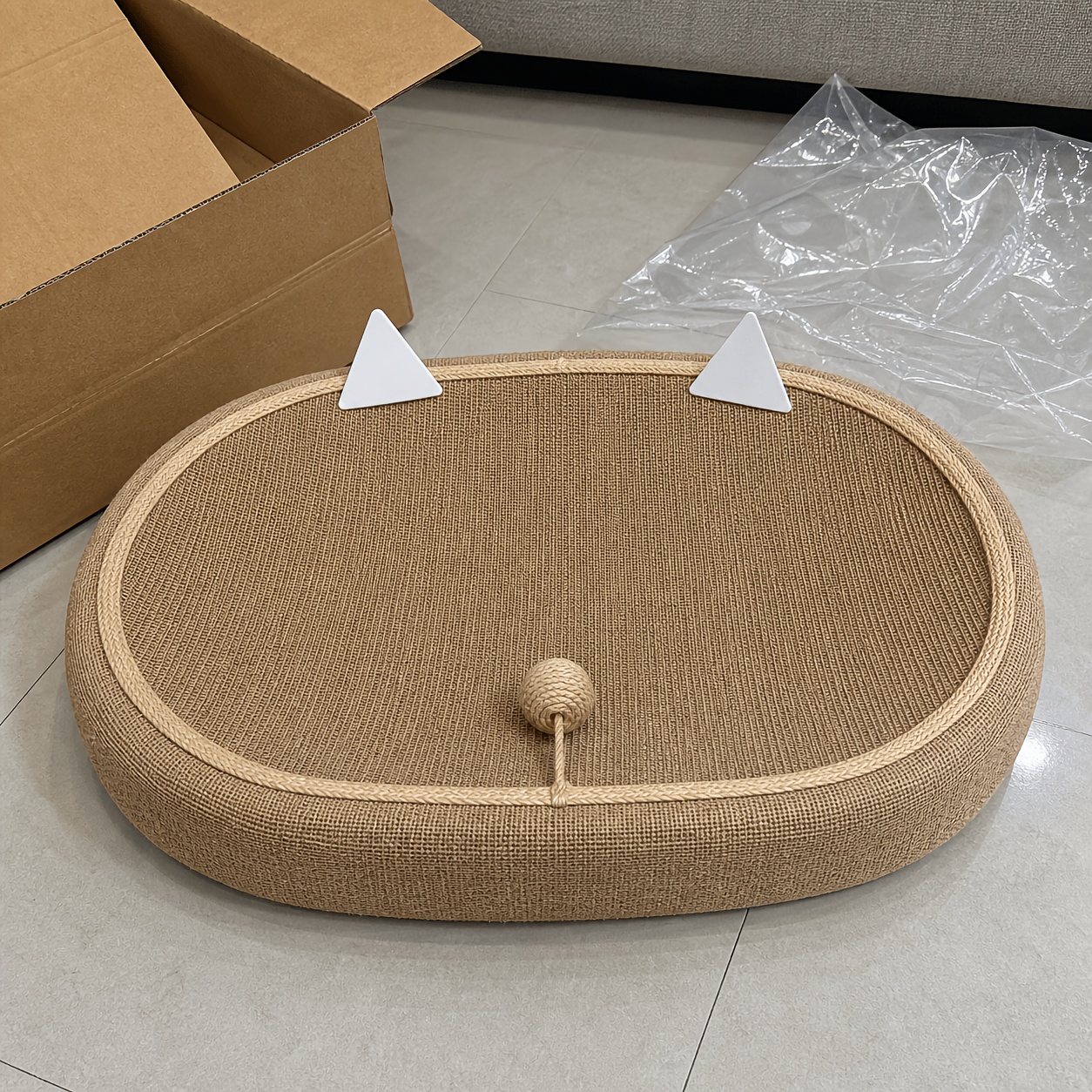 TEMU Cama rascadora para gatos, Cama acogedora para gatos, Alfombra rascadora , Cama para gatos con juguete de pelota, Muebles para mascotas de