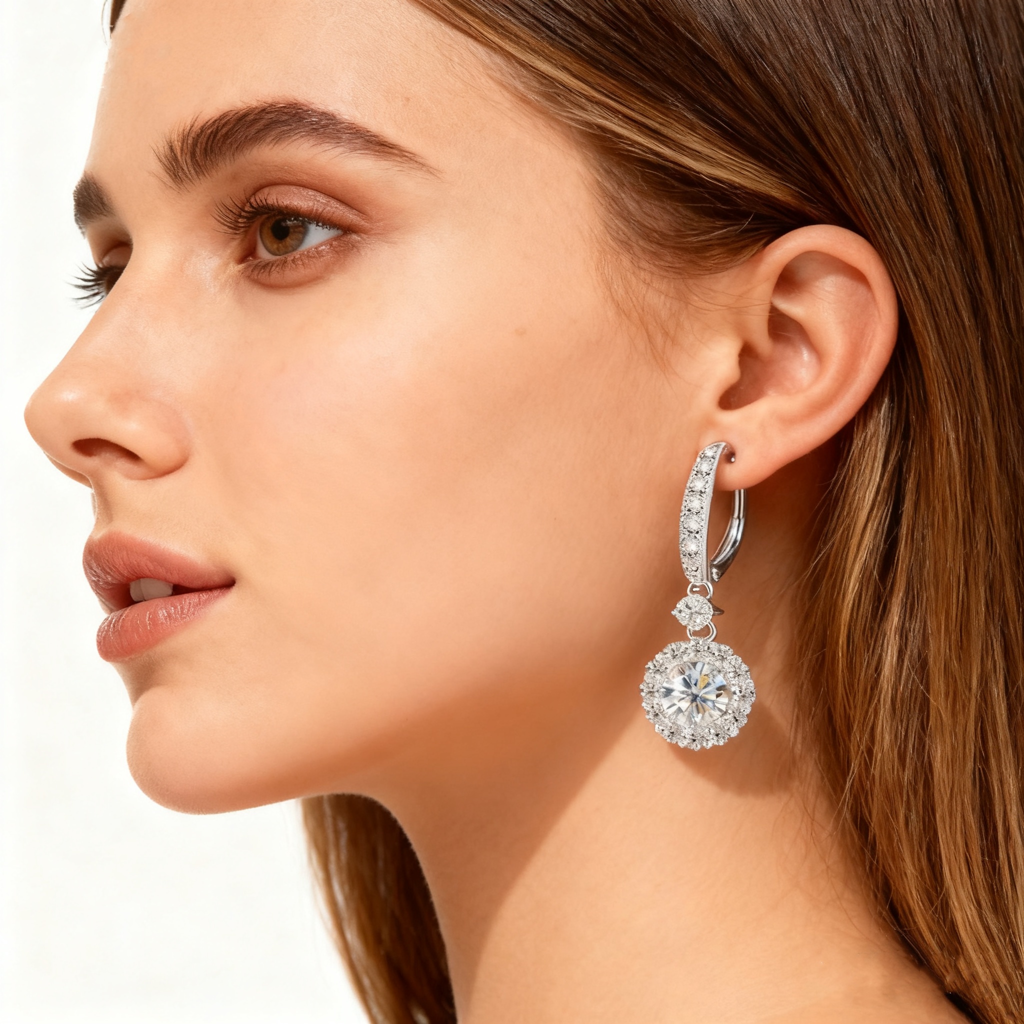 TEMU Sterling Silver Moissanite Earrings Women's Jewelry Body Jewelry Men's Earrings/studs Sterling Silver Jewelry & Items Engagement & Wedding