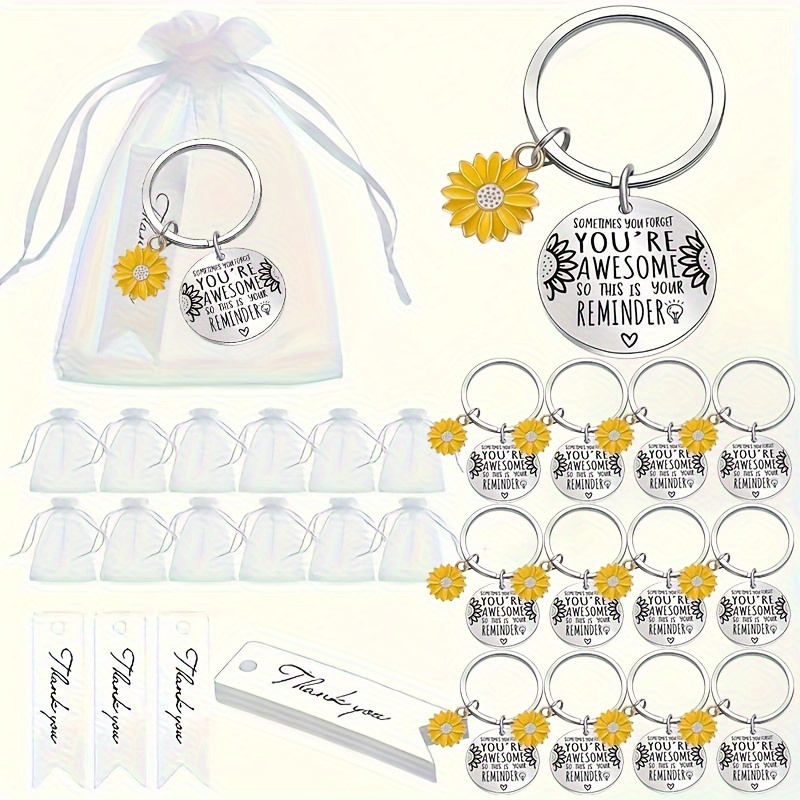 

36pcs Steel Inspirational Keychain Set - 'you're ' Engraved, For Birthdays, Graduations & Christmas For And Colleagues