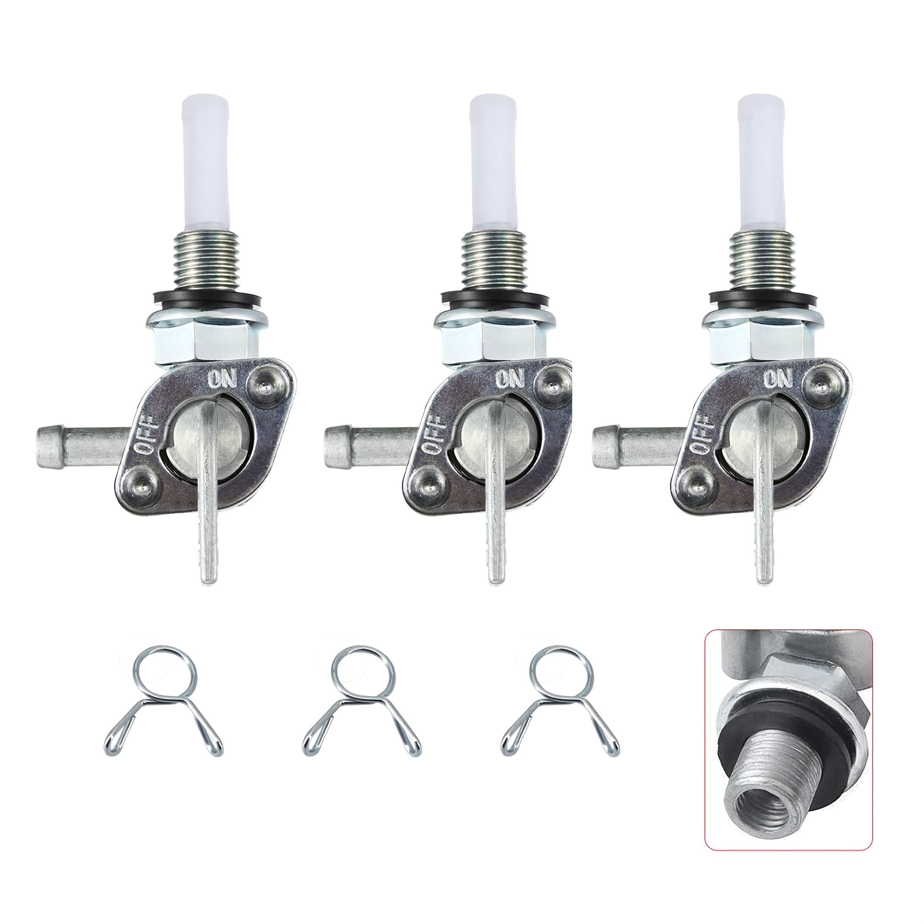 3 Sets Fuel Shut Off Valve Switch Fuel Pump Valve For Generator Fuel -1783v Threads M10 X 1.25