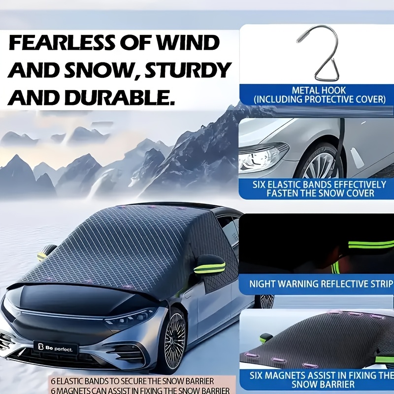 TEMU 254x112cm Oxford Doek Windschermhoes voor Sneeuw- en Zonbescherming, Geschikt voor Alle Seizoenen, Winddicht, Sneeuwbestendig en Zonbestendig