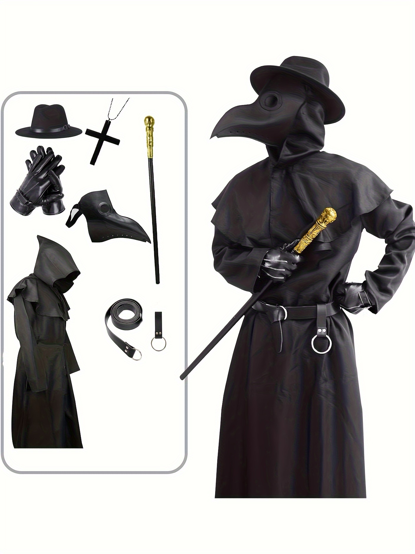 Halloween Costume Compatible Plague Doctor Mask