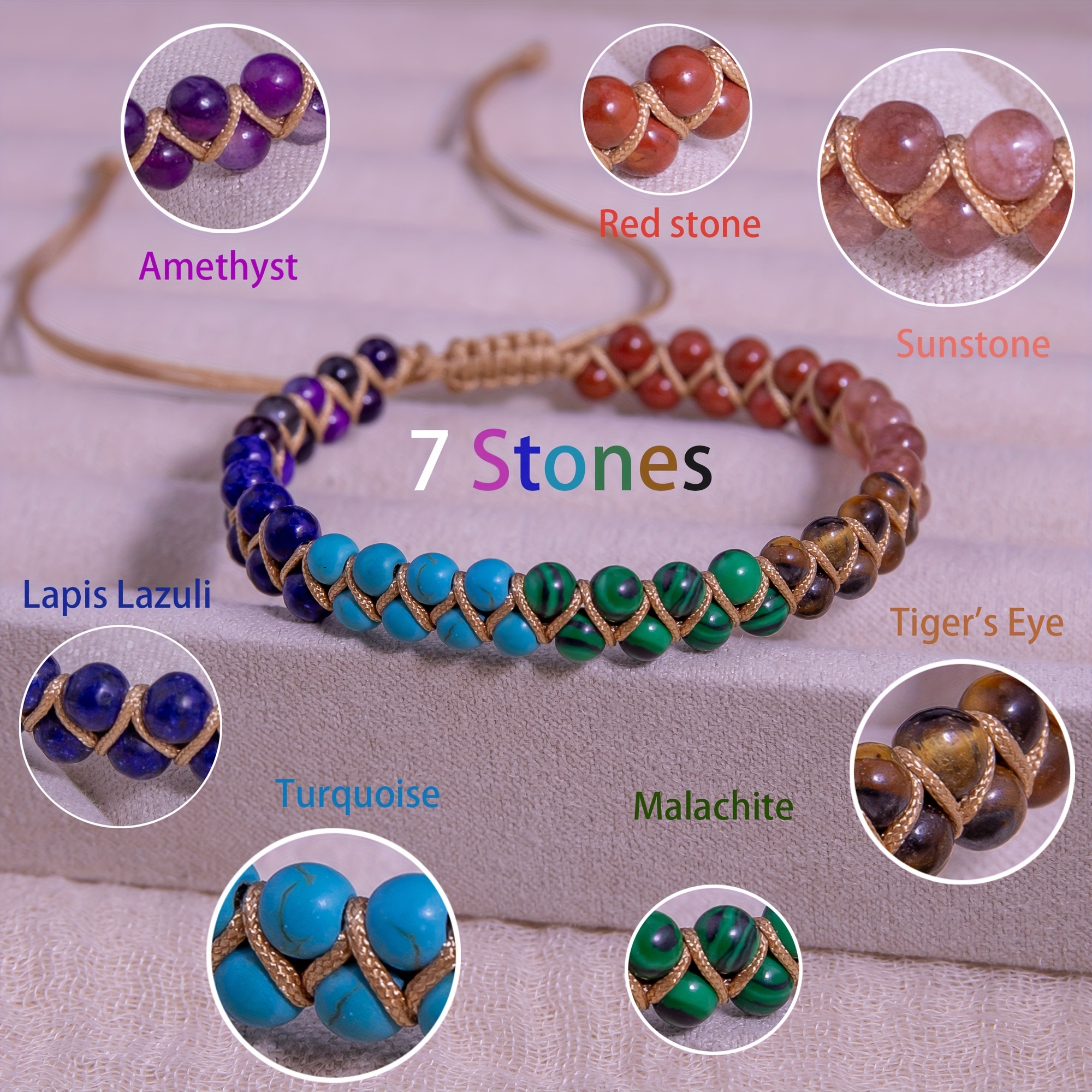 

Bracelet For Casual Wear, Bracelet Hand-woven From Different Stones Men's And Women's Styles