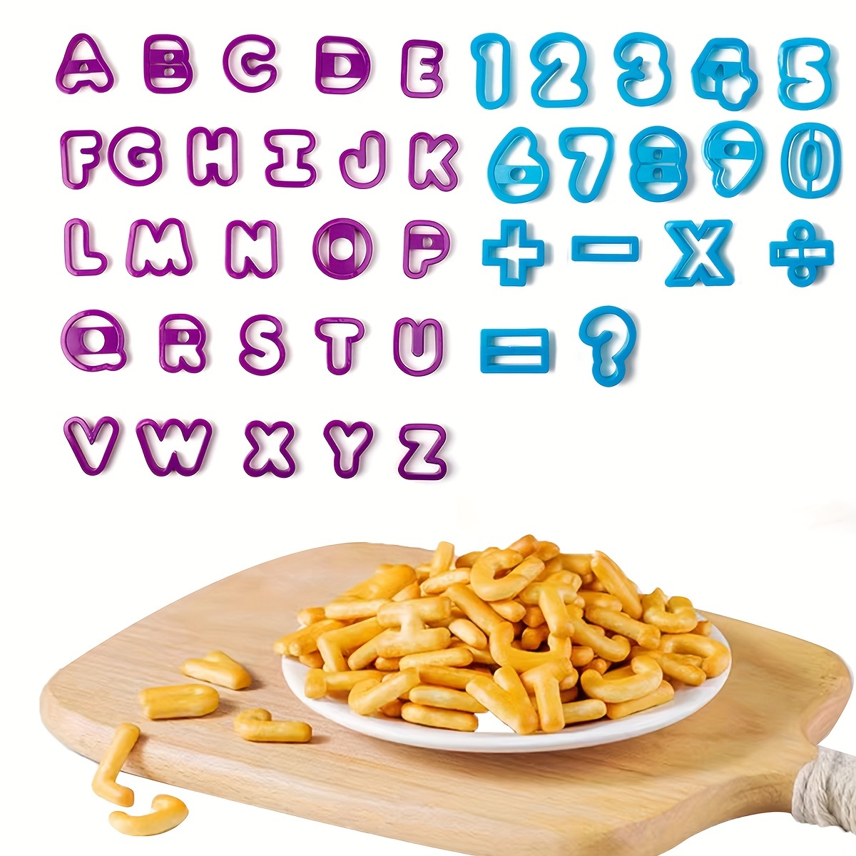 

16pcs/26pcs/1set Ensemble Complet d'Emporte-pièces Numériques en PP pour avec Grandes Lettres Anglaises en Dimensions pour la Cuisson de Fondant