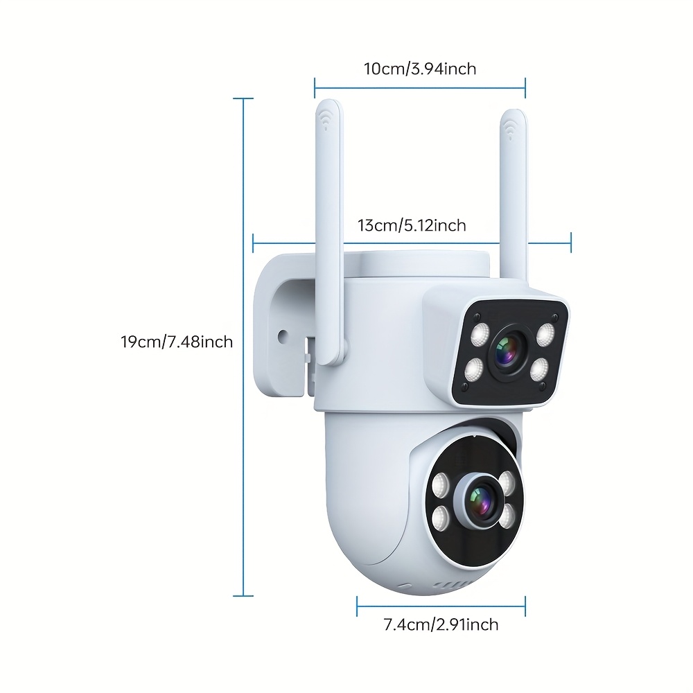 dual lens dual screen outdoor camera 24/7 recording security