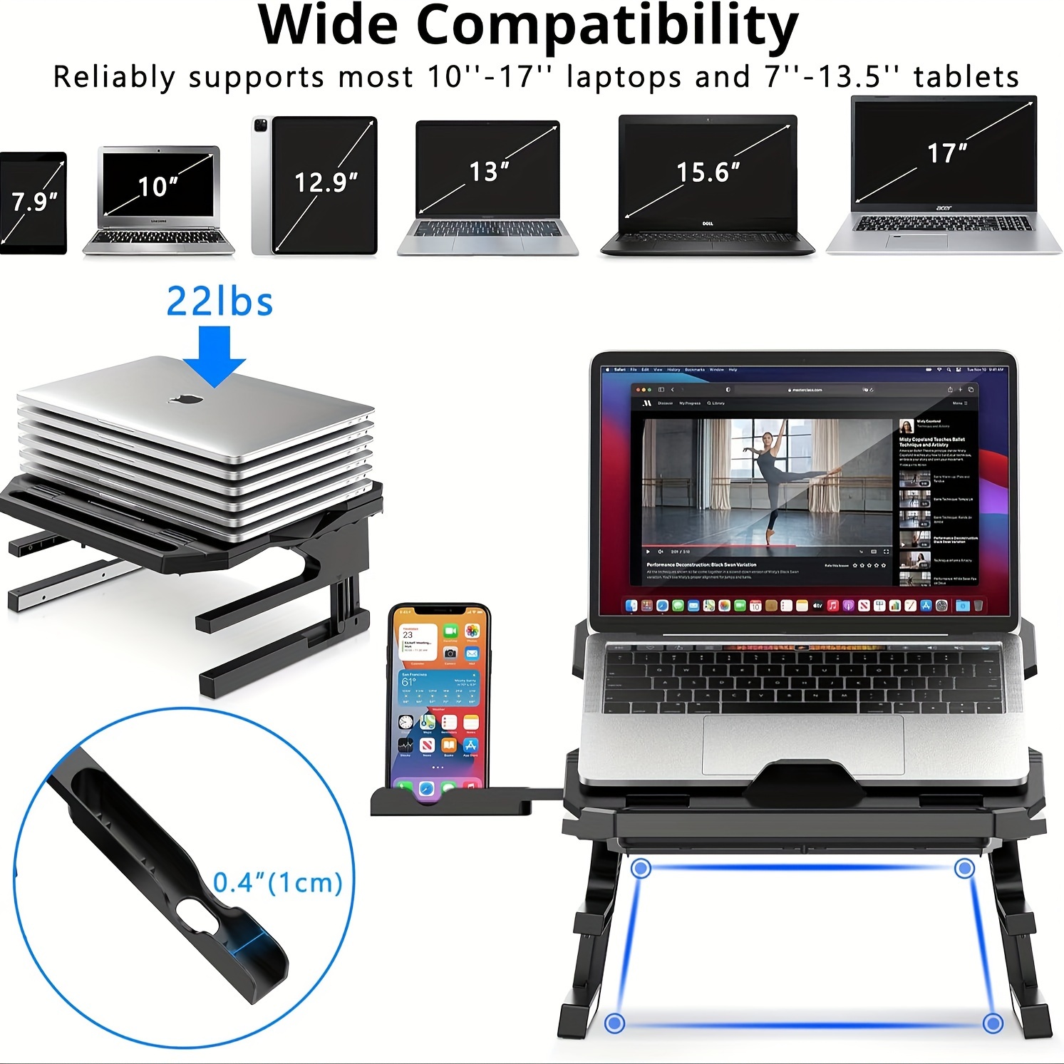 ergonomic laptop stand 20 dual layer height Temu