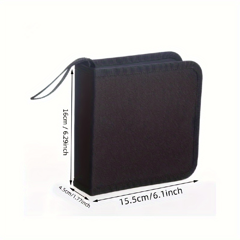 1pc portable cd dvd wallet dustproof zipper storage case   material   organizer for   and travel use 3