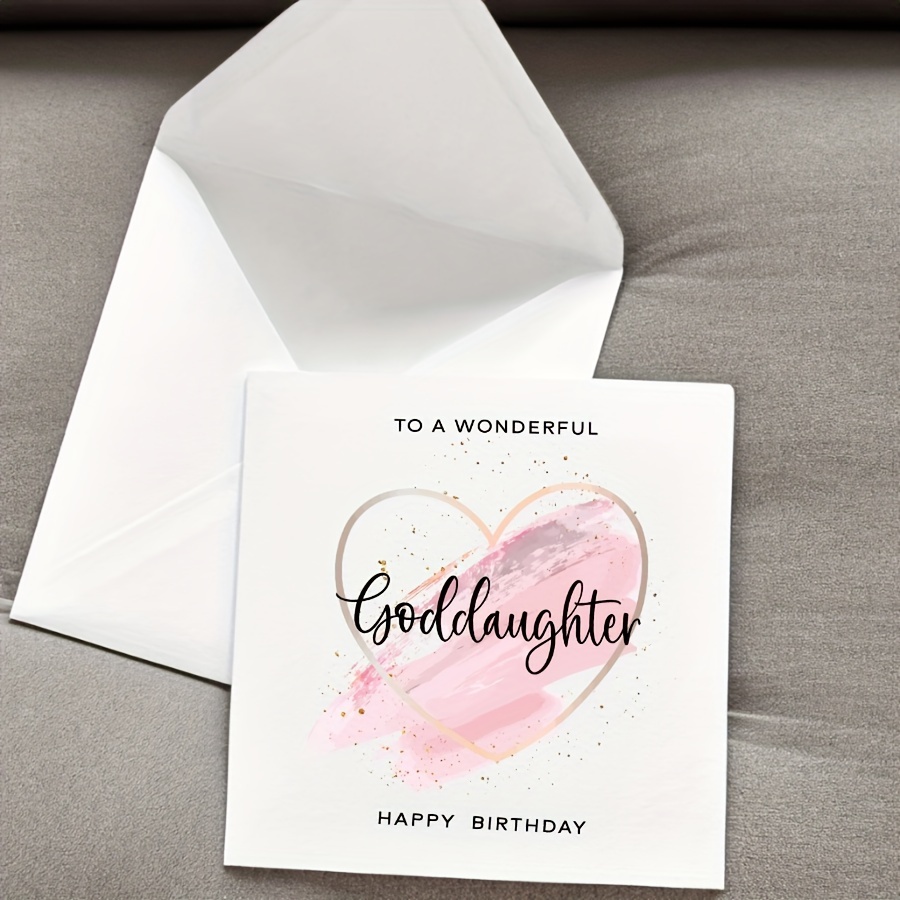 

-themed Birthday Card With Envelope For Goddaughter - Perfect Gift For Any