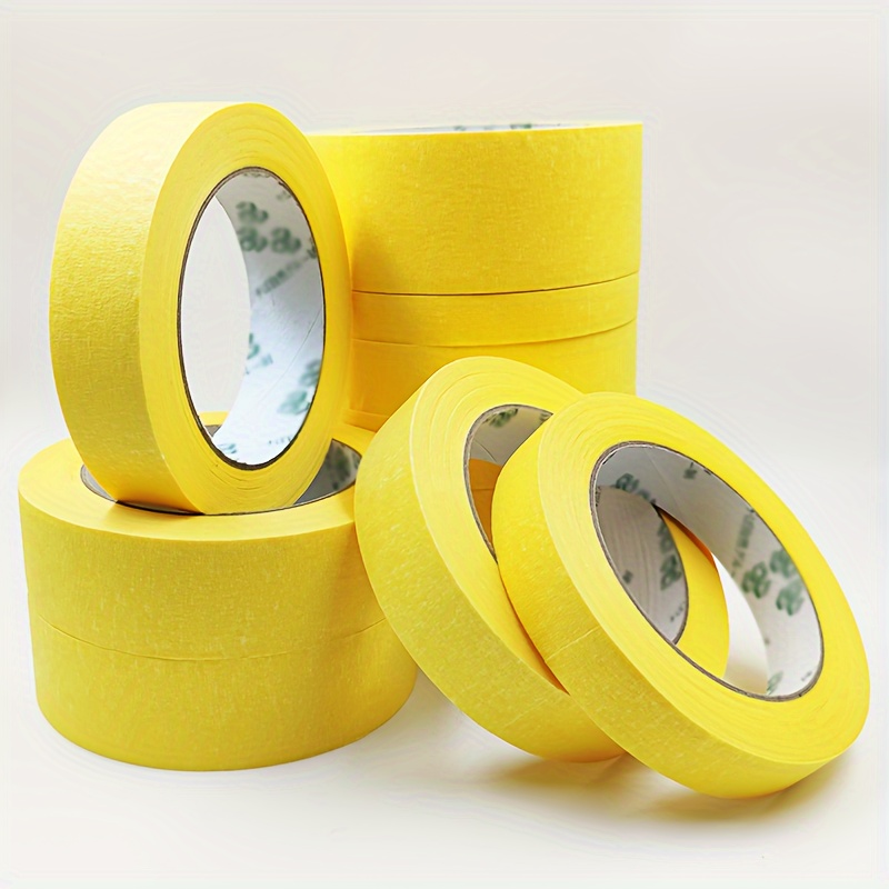 Yellow Masking Tape For Painting And Crafting - 2 Rolls (147.6ft Length 