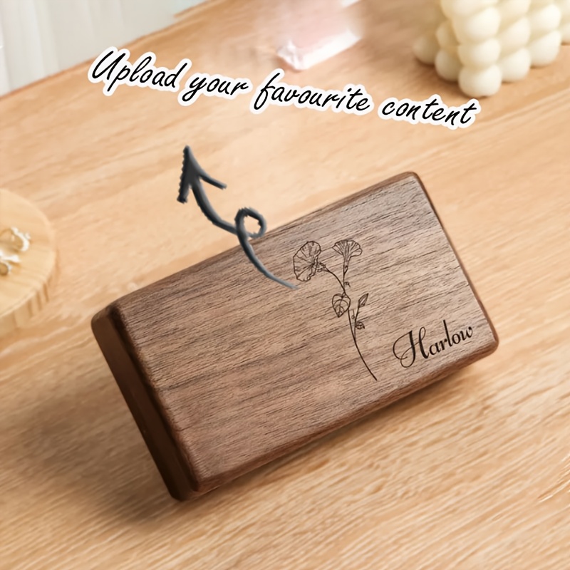 Custom Black Walnut Jewelry Box, Personalized Gift for Loved Ones