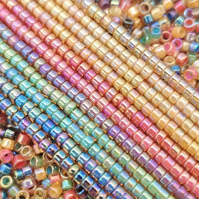 

1300-piece Vintage Rainbow Glass Seed Beads For Diy Crafts, Bracelets & Jewelry Making Accessories