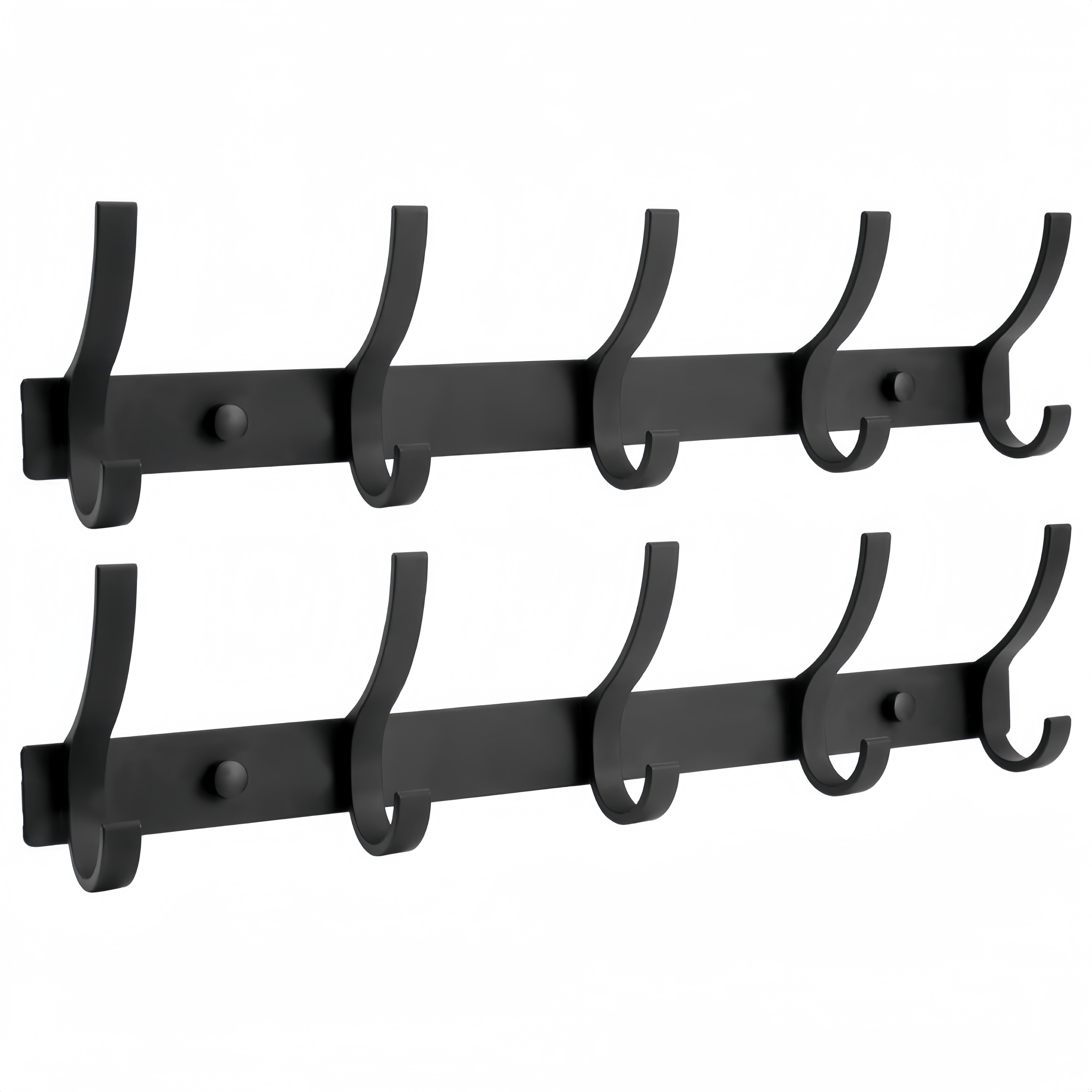 

1pc Metal Coat Rack Wall Mounted, Heavy Duty Dual Hook Rail For Hanging Coats, Hats, Towels, And Purses, Contemporary Style Home Decor