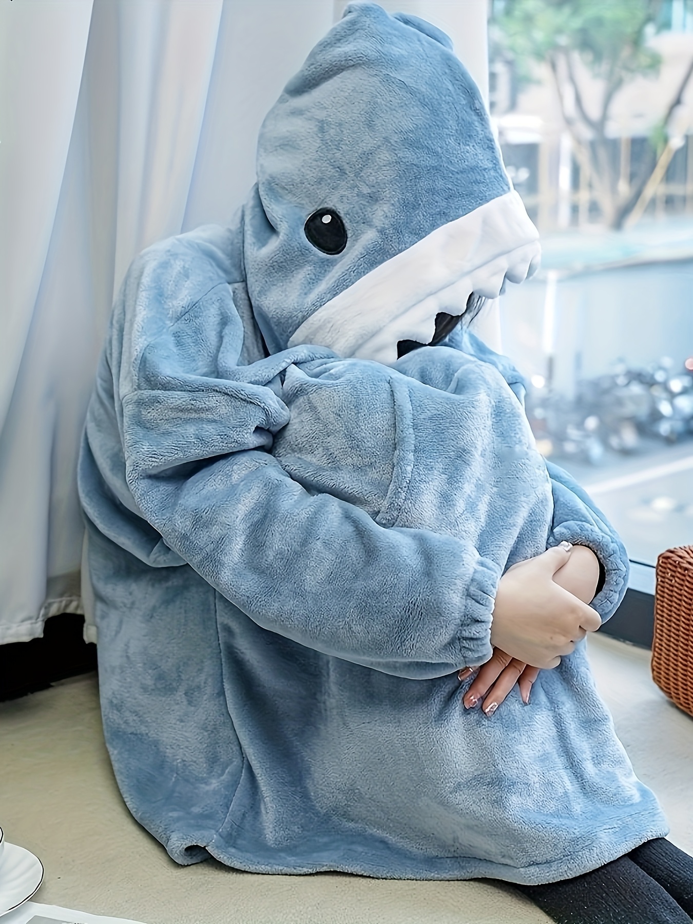 1pc wearable shark hoodie blanket 1pc fall winter wearable Temu